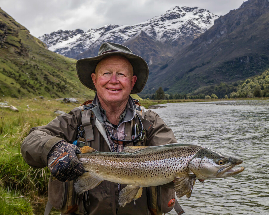 New Zealand Fly fishing Guide  Heli fishing for backcountry browns out of Queenstown Todd Adolph