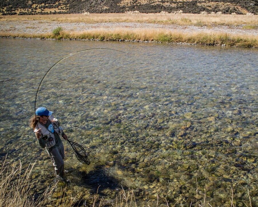 Hooked up in the Oreti River, Southland New Zealand 