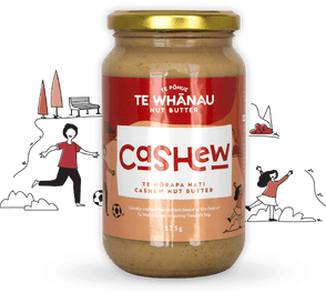 Te Whanau's naturally sweet Cashew Butter is crafted in New Zealand from 100% dry-roasted cashews with no added sugar or oil.