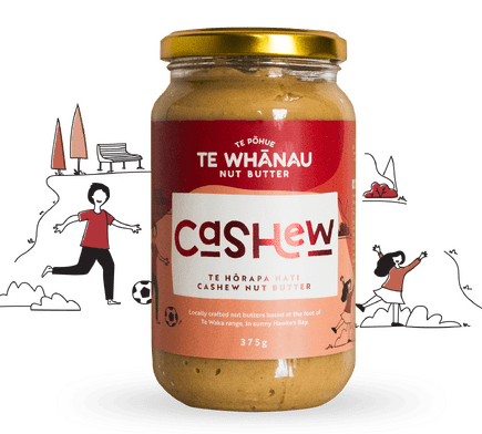 Creamy cashew nut butter made in New Zealand, inspired by the Gabrielle Floods 