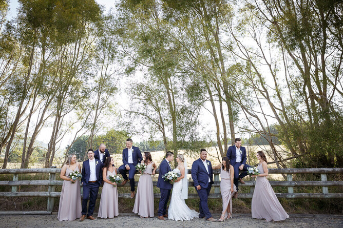 wedding photography of a large wedding party