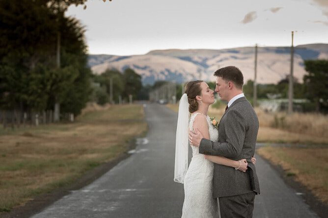 Overseas couple of their weddingday in the Wairarapa