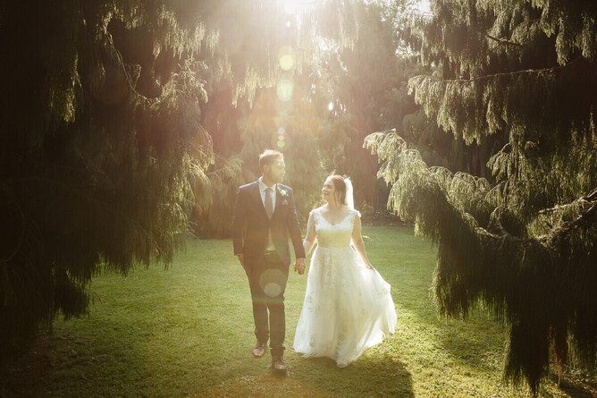 wedding couple of wedding day at Anam Cara in Otaki