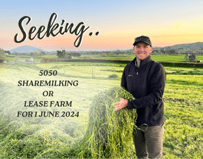 5050 Sharemilking or Lease Farm Opportunity