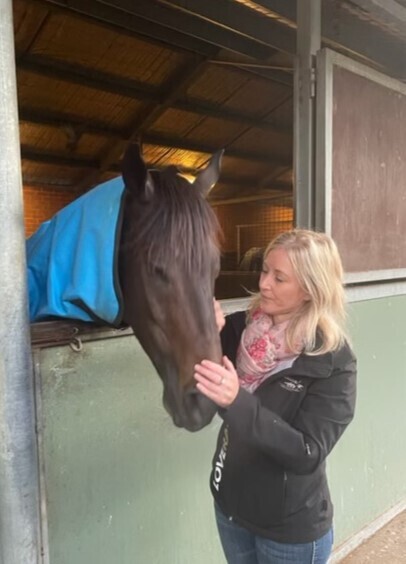 Michelle with her home-bred filly, Tokorangi, now based at Flemington with Michael Moroney.