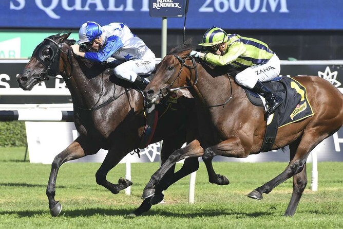 Charles Road storming his way to victory in the Gr.2 Chairmans Quality at Randwick.