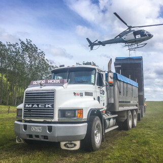 helicopter and truck