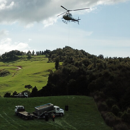 helicopter over farm