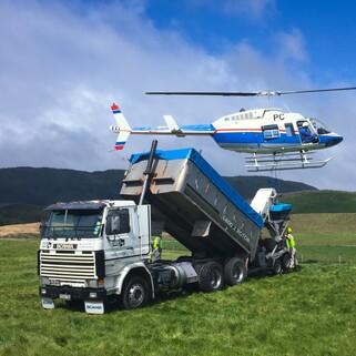 helicopter and truck
