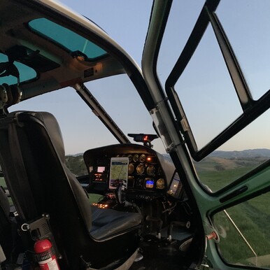 inside helicopter