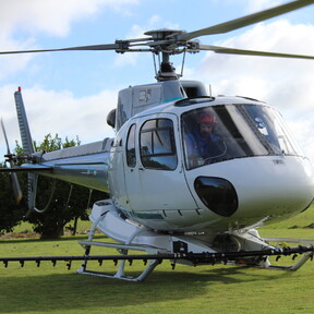 Helicopter and truck