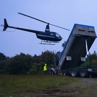 helicopter and truck