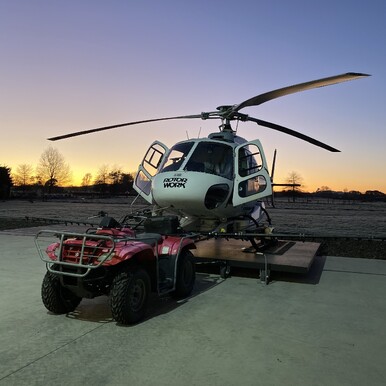 helicopter and 4-wheeler