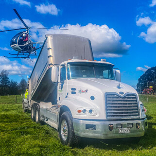 helicopter and truck