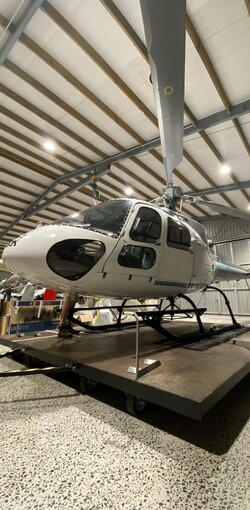 helicopter in hanger