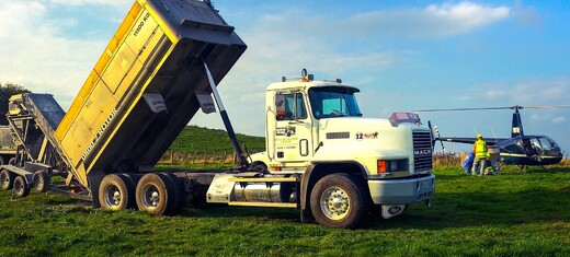 truck and helicopter