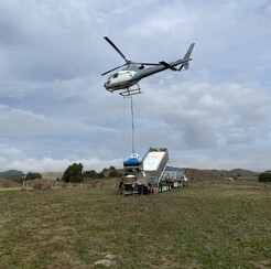 helicopter and truck