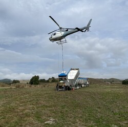 helicopter and truck