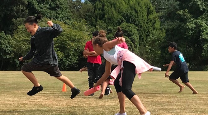 Children running and jumping 