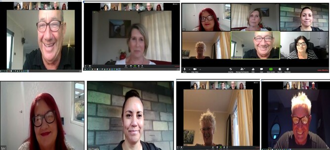 Brave Hearts board members on a Zoom call