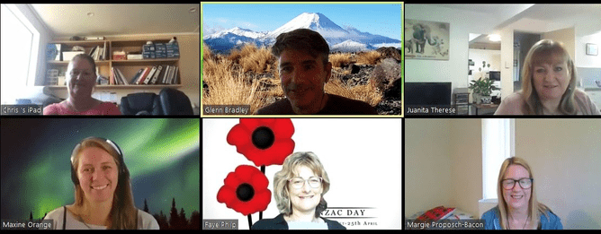 Alzheimer's Tauranga team members on a Zoom call