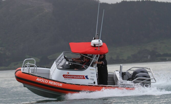 Coastguard boat out on water