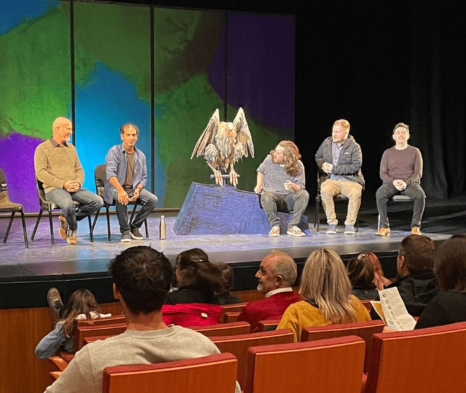 The audience joins in a Q&A after the show