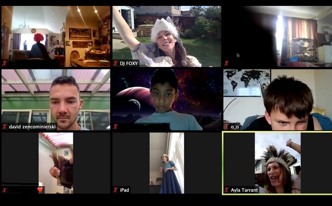 Mockingbird mentors and children on a Zoom call