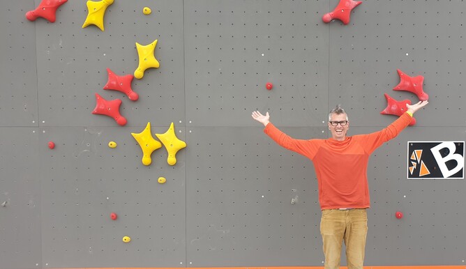 Rob Moore at the speed wall