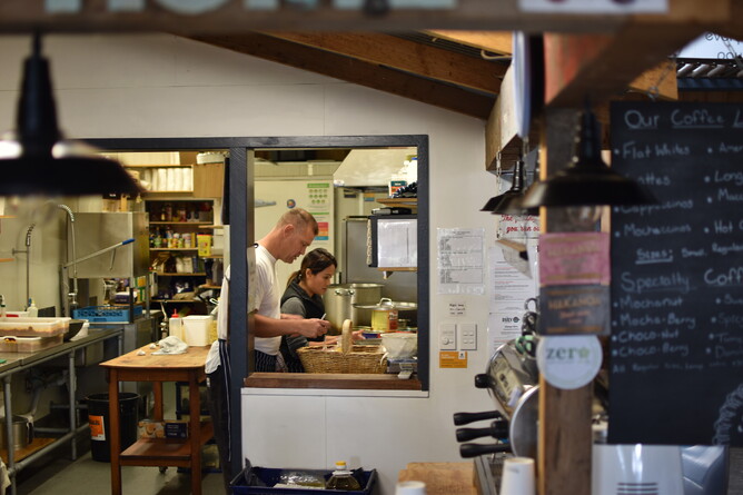 Andrew & Marine Fletcher (Daily Café chef and his wife) preparing all the emergency meals during lockdown while in their ‘bubble’