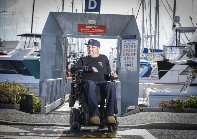 Bryce Dinneen at the wharf