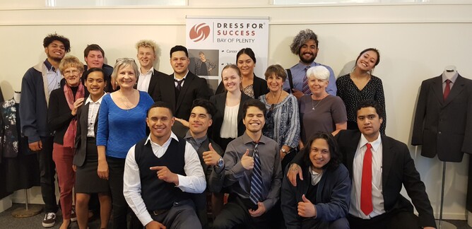 Dress for Success volunteers with young people who have gone through the Dressing Programme