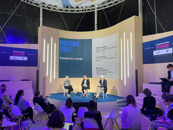 KIC member Georgina Beasley hosting an event on on how the law supports, rather than inhibits, a net zero future