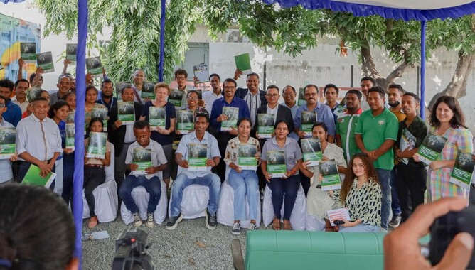 Oxfam in Timor-Leste launch a Climate Finance Scoping Study in Dili in July 2024.