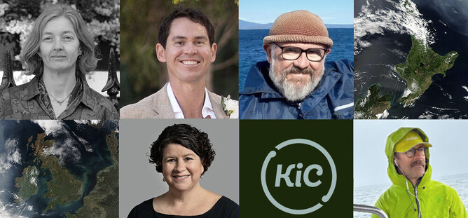 A grid of 5 Kiwis in Climate 'veterans' with the KiC logo