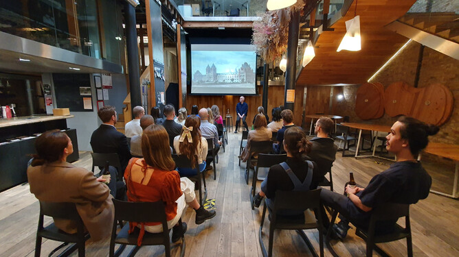 Kiwis in Climate members at a presentation in the Natural History Museum in London