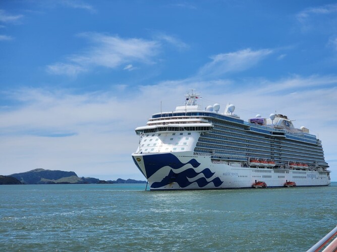Majestic Princess  - as she is tendered out at Bay of Islands near Russell, NZ.