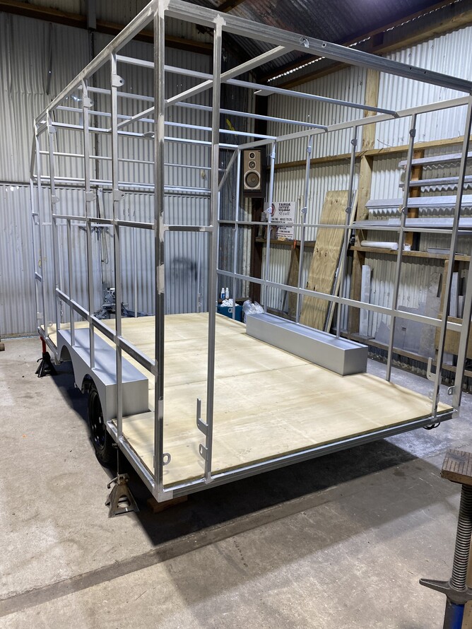Custom 3.6m tandem axle enclosed trailer build by Alted Engineering