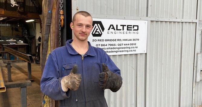 Cooper starting his apprenticeship