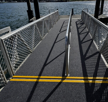Resurfaced council marina walkway