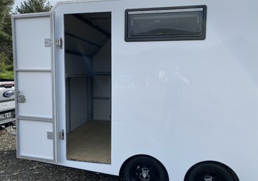 Side opening door on custom trailer