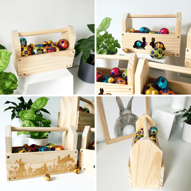 Wooden Carry Baskets - Decor Handled