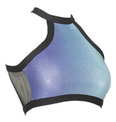 Gymnastics Croptop Singlet in Aqua Breeze with Black outlined on Neck and stomach