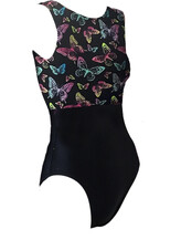 Sleeveless Gymnastics Leotard in Plain Turquoise sequin 