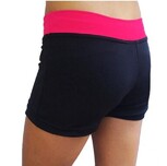 Men's and Boys Unitards Gymnastics in Red with bottom sides in Black curve stripes with top neck and shoulder fade in White