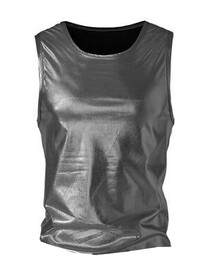 Men's and Boys Unitards Gymnastics in Gunmetal with bottom sides in Black curve stripes and top neck and shoulder fade in White