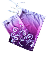 Rhythmic, Ice Skating or Gymnastics Guard Bags in a fade of White and Cerise Pink with Swirls