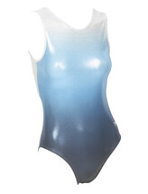 Sleeveless Gymnastics Leotard in Turquoise with a fade of White and Blue 