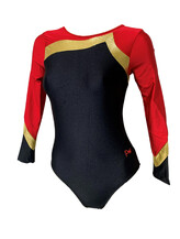 Long Sleeve Gymnastics Leotard with Green and Silver spiral sequin colour Avocado