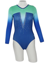 Long sleeve Gymnastics Leotard with Sleeves and neck in Yellow decorated with a White curl swirl and bottom half of leotard in Gunmetal